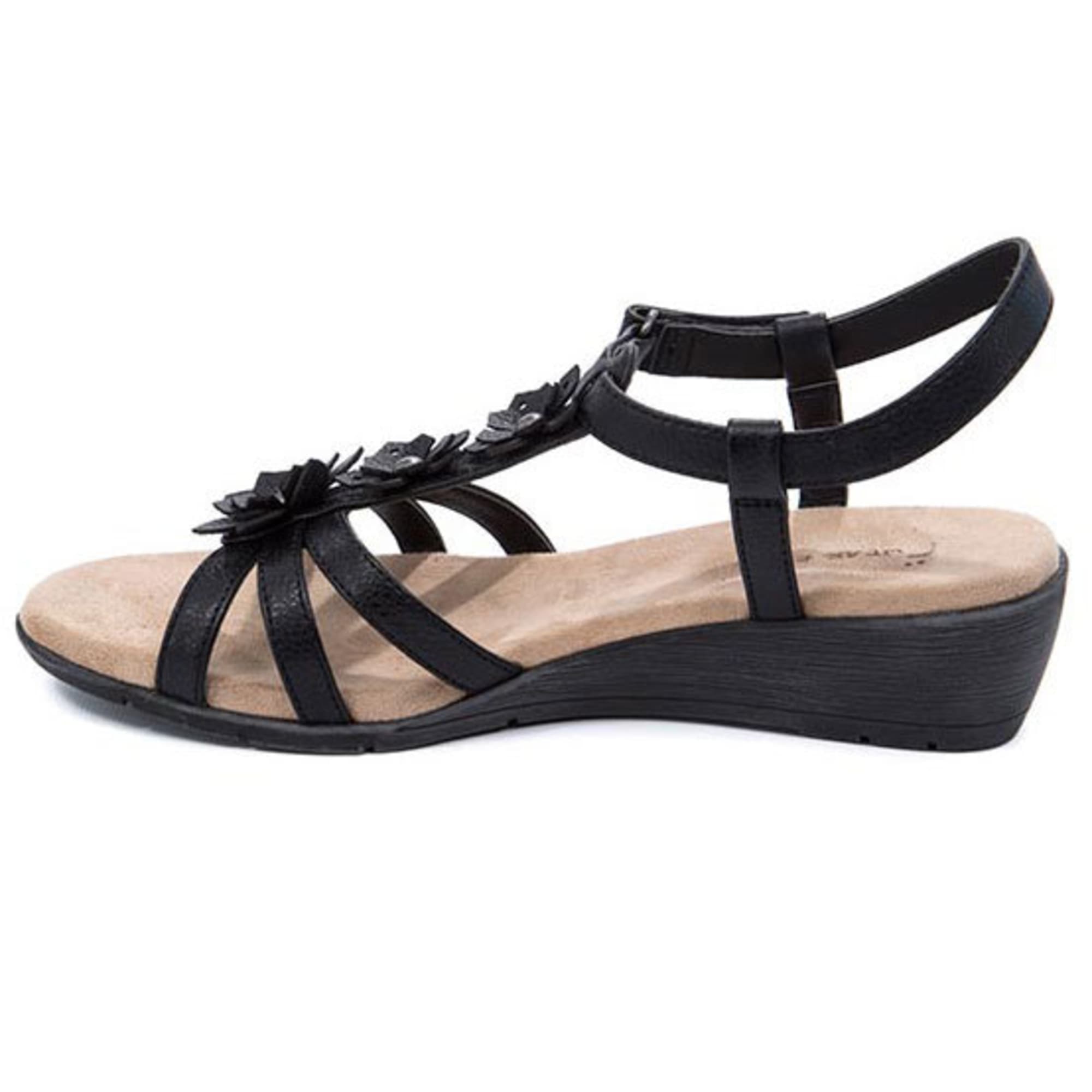  Women's Friendlier Sandals, Black - Bob's Stores