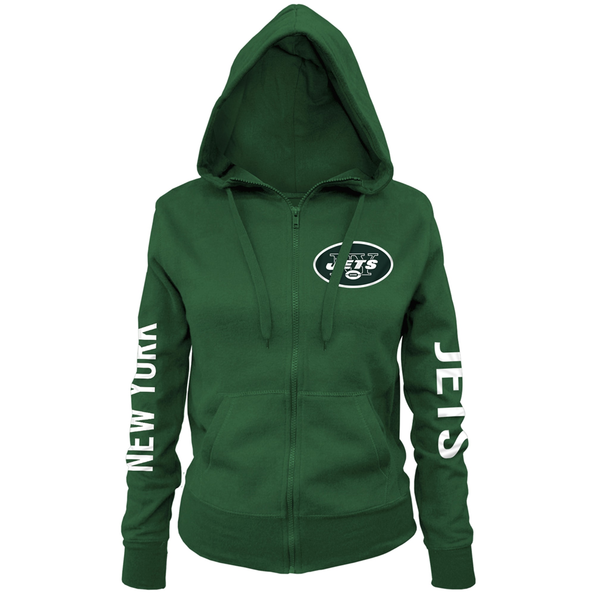 Girls New York Jets NY Hoodie Full Zip Brushed Knit Jacket