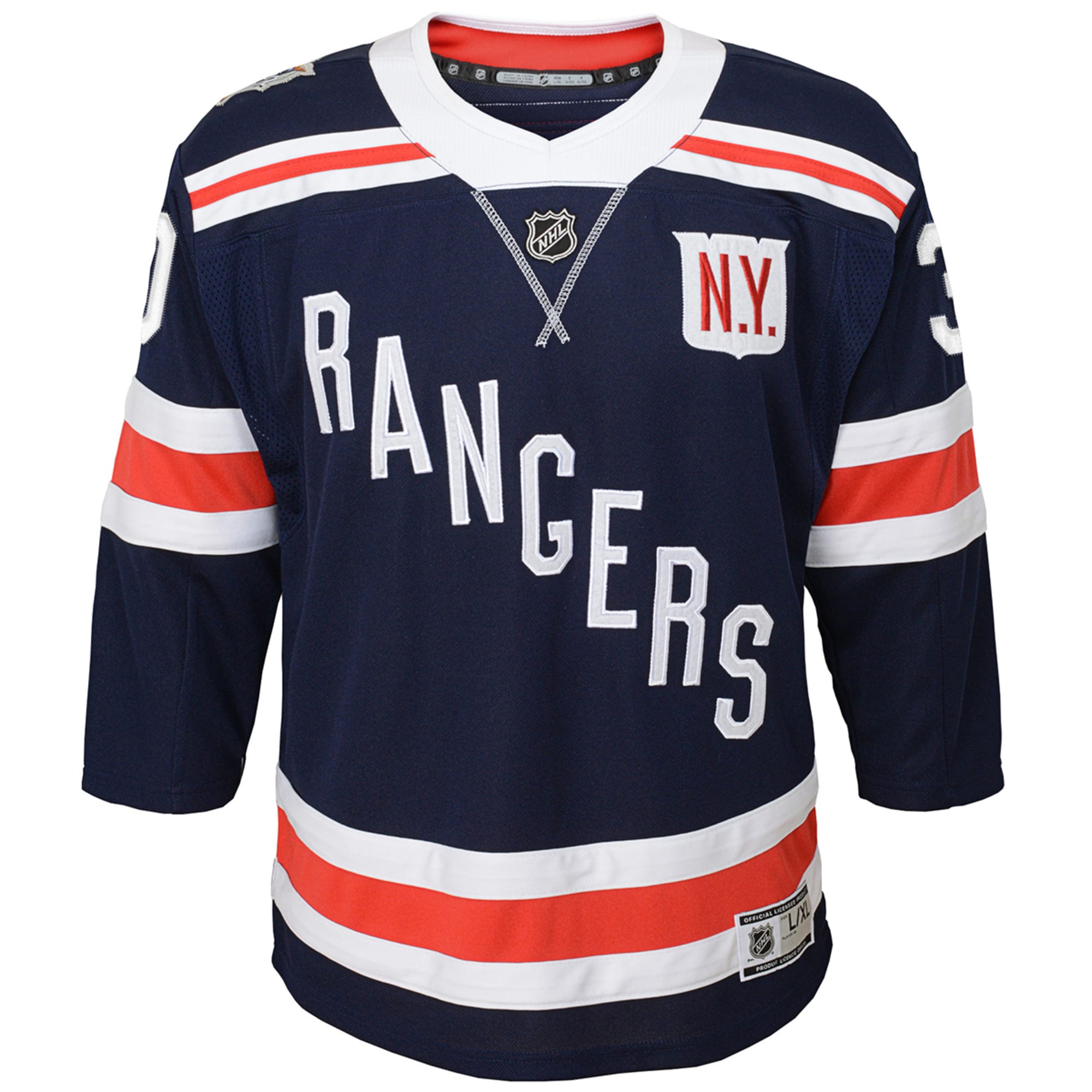 Athletic Knit (AK) ZH181-NYR3050 2018 New York Rangers Winter Classic Navy  Sublimated Hockey Jersey