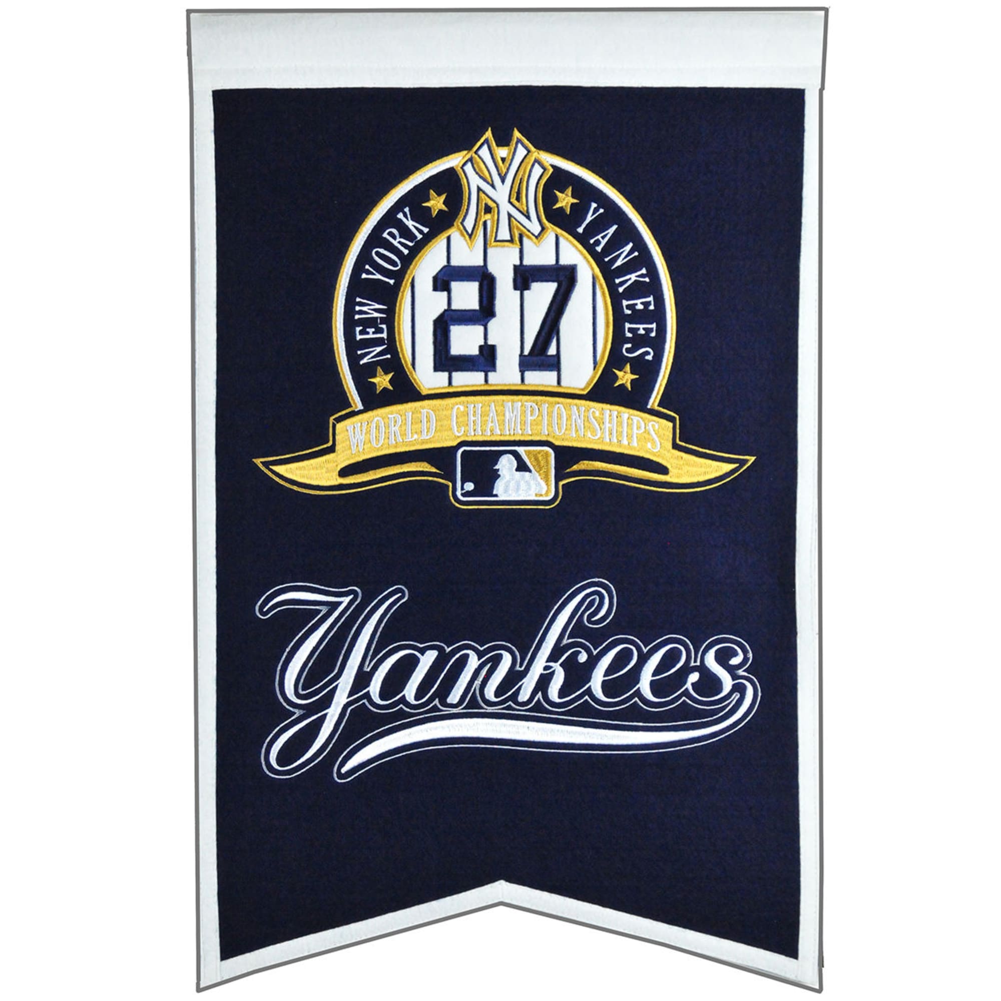 New York Yankees MLB World Series Champions 27 Banners/Flags Set 18.5 x  11.5