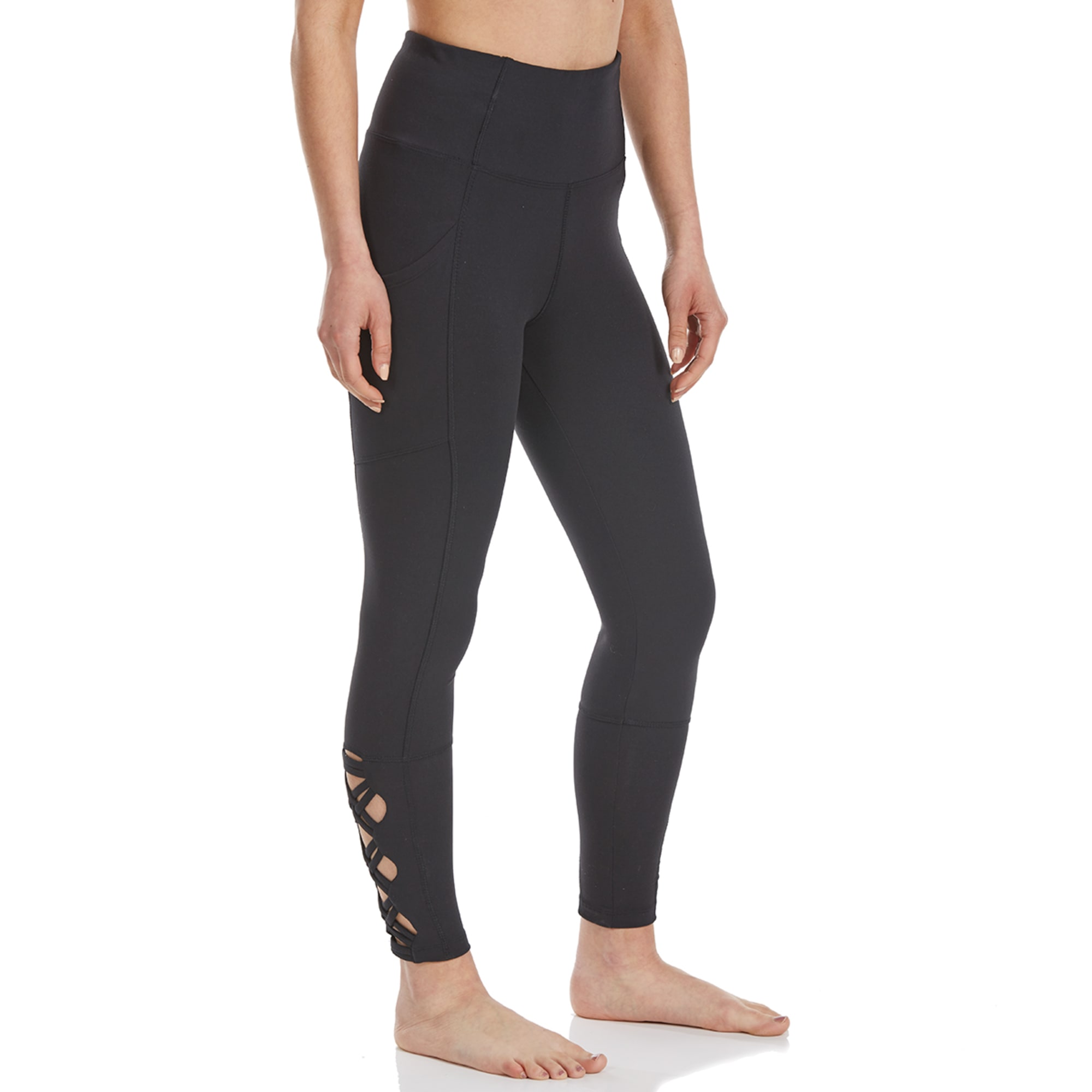 Marika Tummy Control High Waisted Laced Yoga Leggings With Pockets