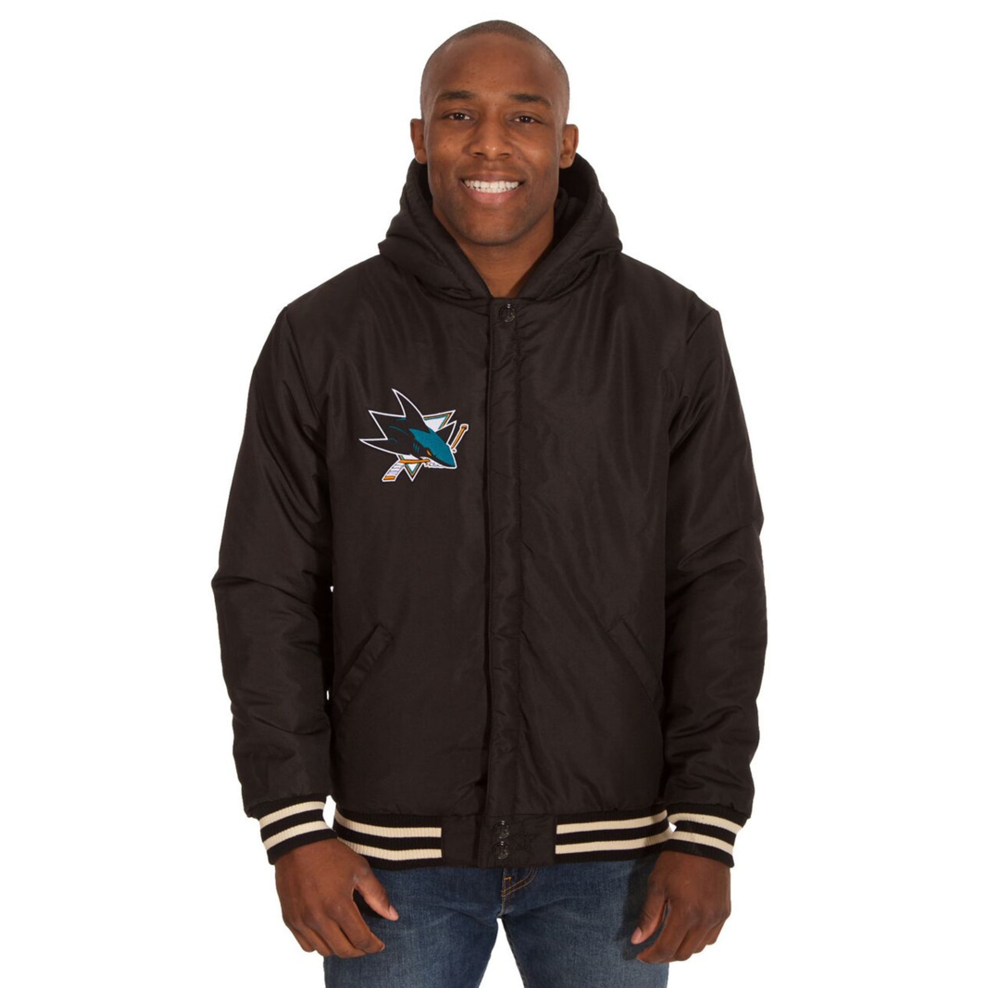 San Jose Sharks JH Design Reversible Full-Snap Jacket - Black