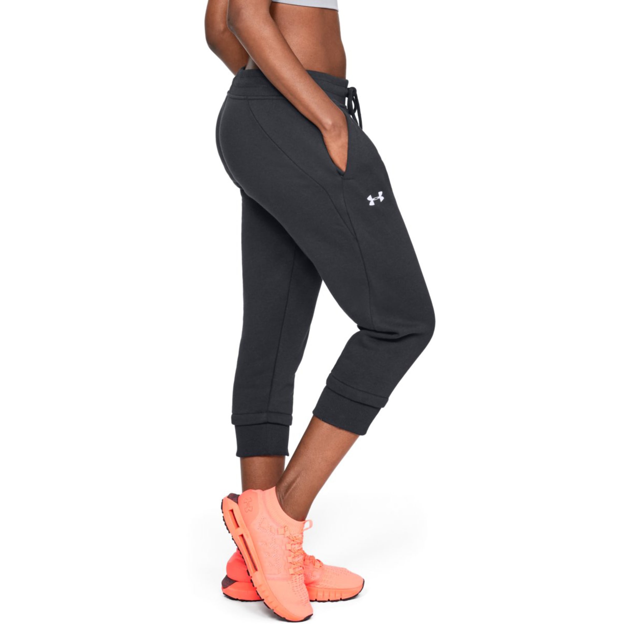 UNDER ARMOUR Women's UA Slim Leg Fleece Crop Jogger Pants - Bob's Stores