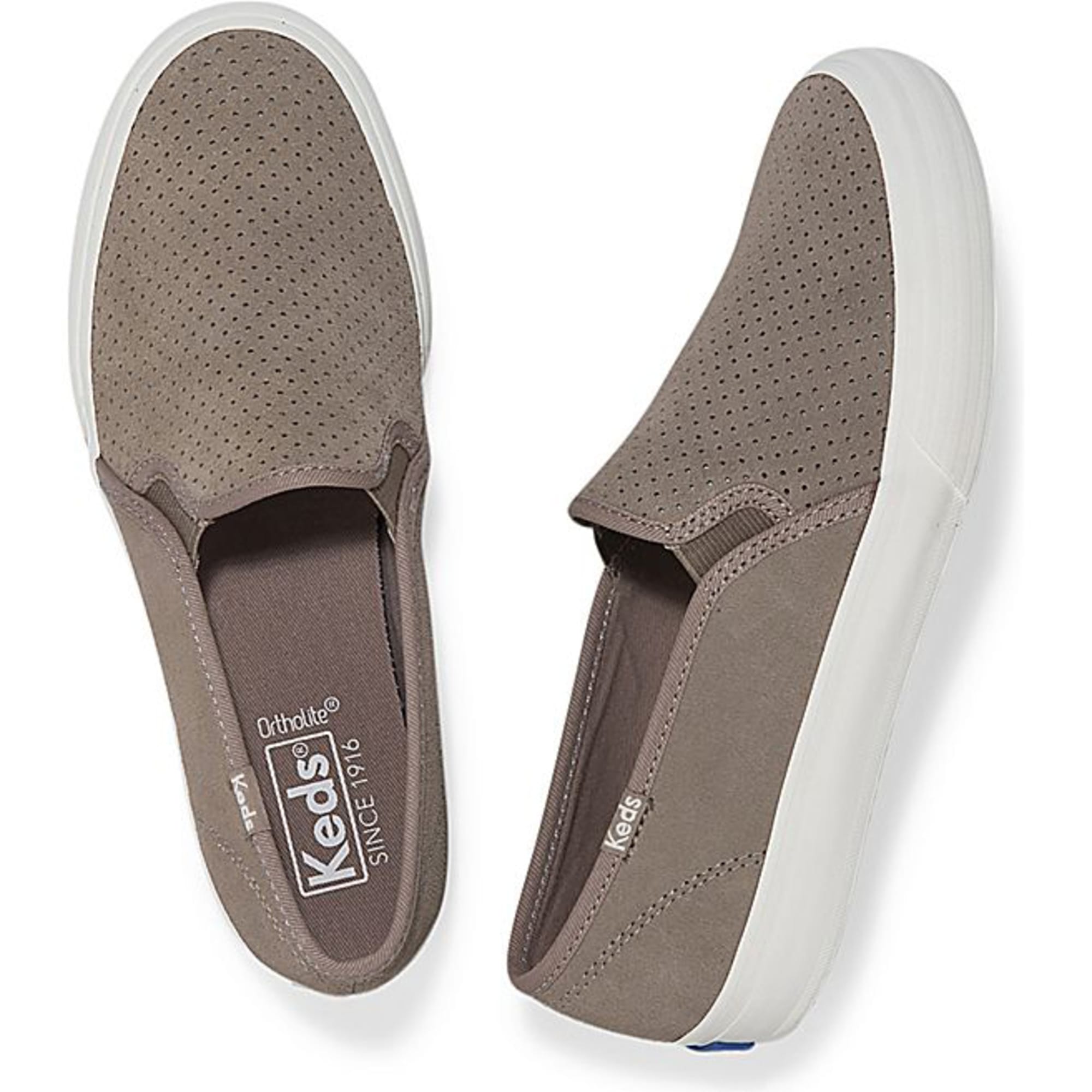 keds double decker slip on taupe