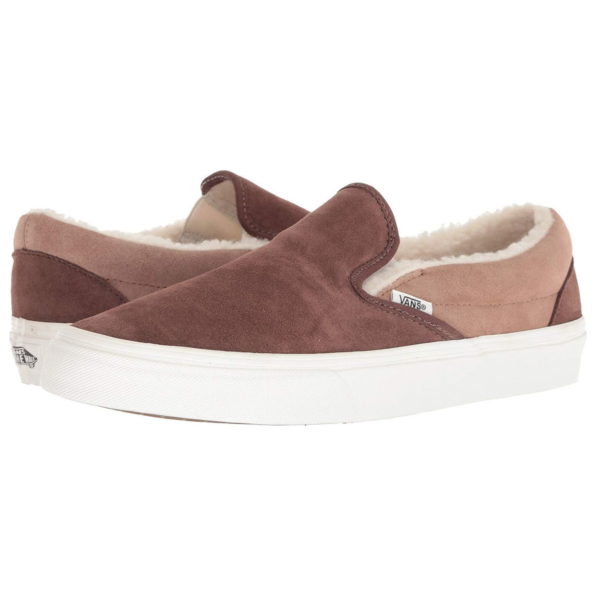 vans slip on suede sherpa