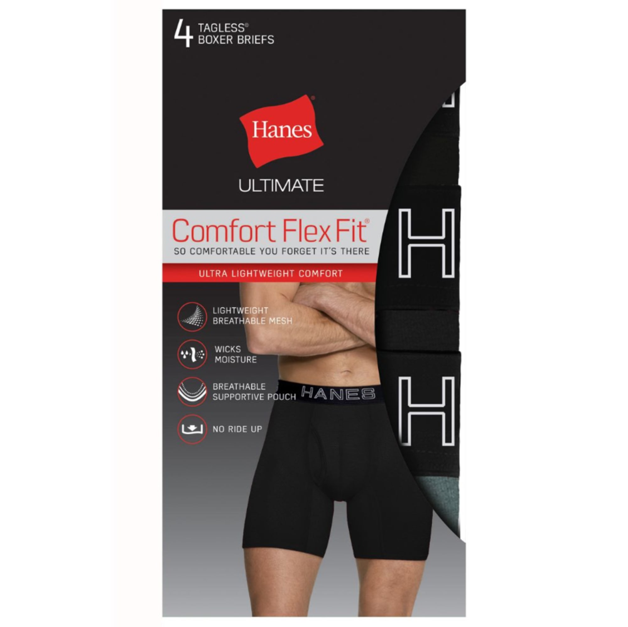 Hanes Ultimate Men's Ultra Lightweight Breathable Mesh Boxer Briefs 4-Pack  : : Clothing, Shoes & Accessories