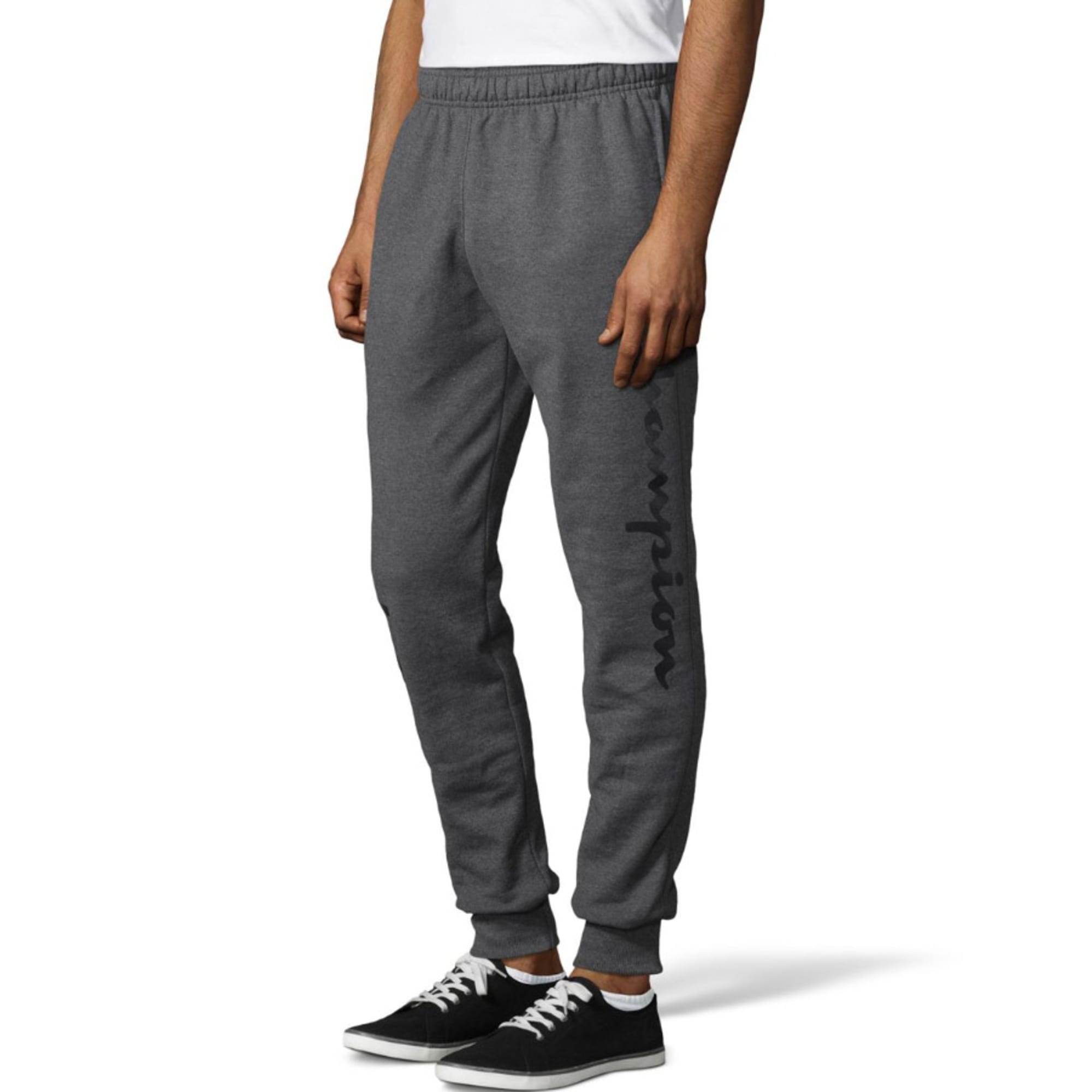 champion men's vertical logo script jersey jogger pants