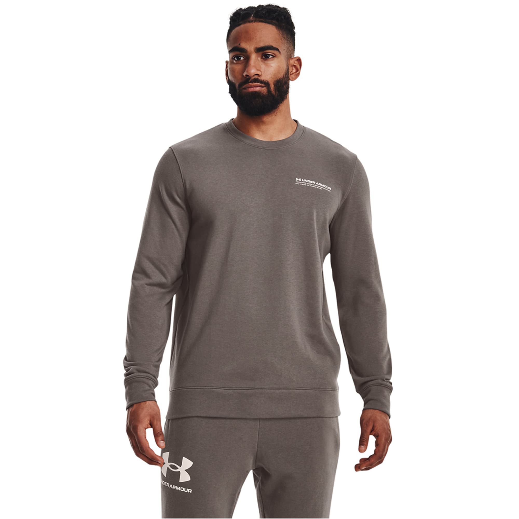 Camiseta Under Armour Rival Terry Logo Crew Hombre BK