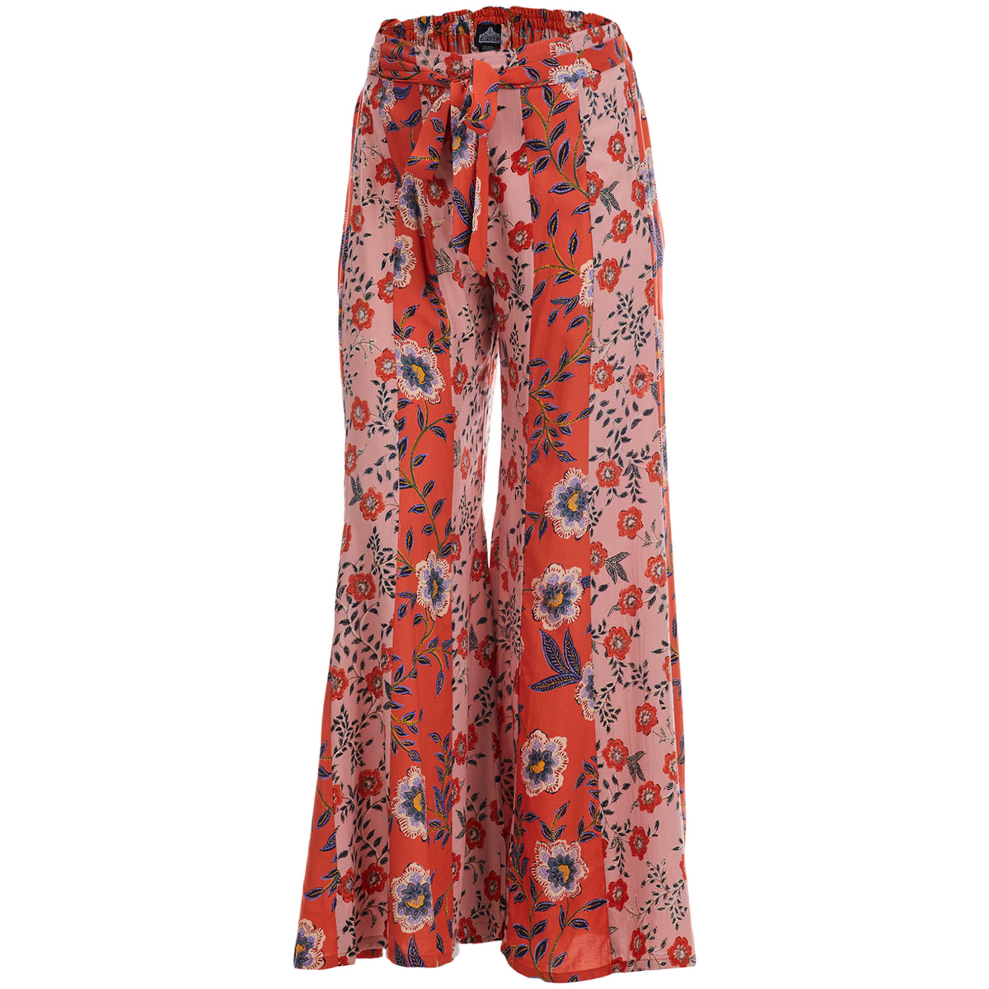 Angie Women's Wide Leg Floral Bird Print Pants