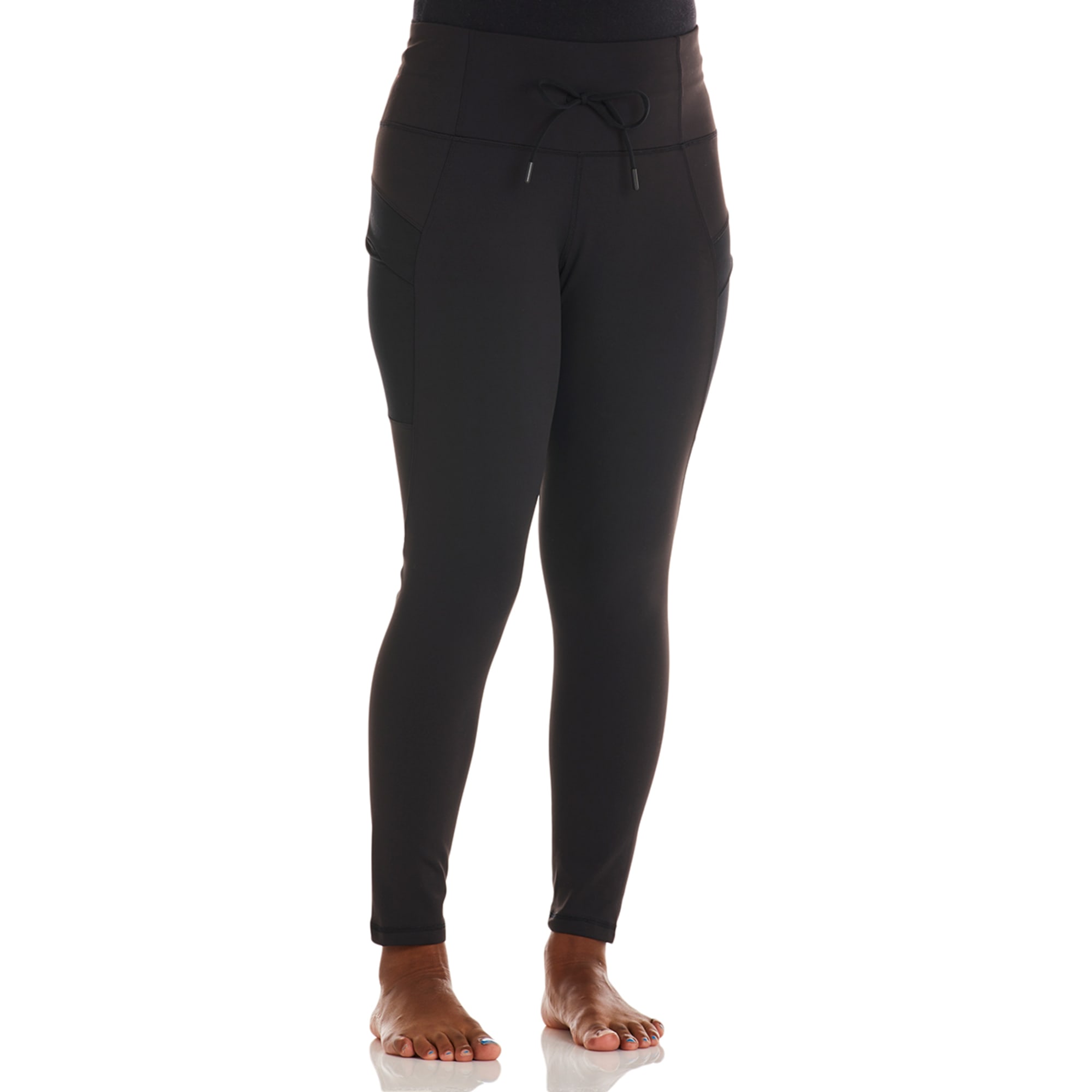 Spyder Black High Rise Fleece Lined Leggings Side Pockets Women's Size  Large NWT