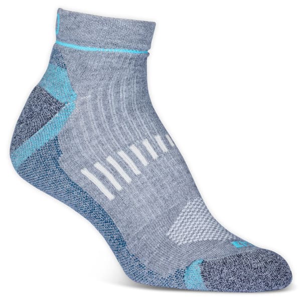 EMS Women's Fast Mountain Lightweight Coolmax Quarter Socks, Grey