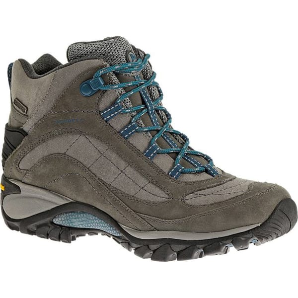 MERRELL Women's Siren Mid Waterproof Hiking Boots, Castle Rock/Blue