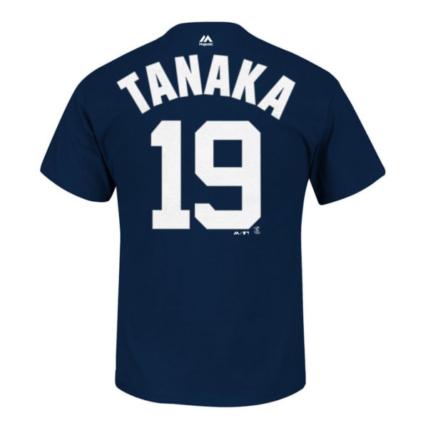 MAJESTIC ATHLETIC Men's New York Yankees Tanaka #19 Name and Number Tee