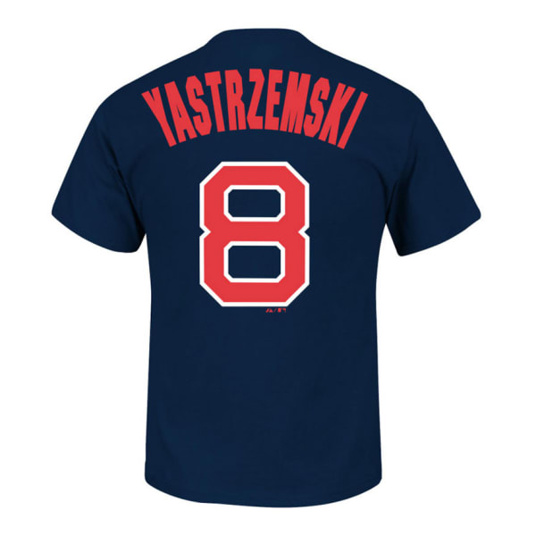 MAJESTIC ATHLETIC Men's Boston Red Sox Yastrzemski #8 Name and Number Tee