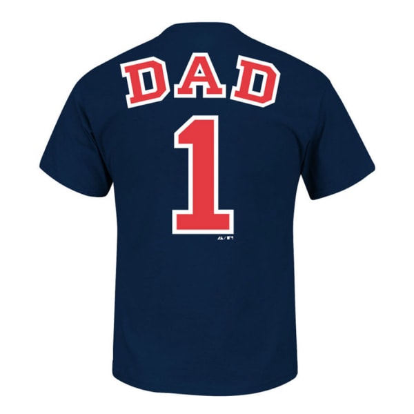 MAJESTIC ATHLETIC Men's Boston Red Sox #1 Dad Name and Number Tee
