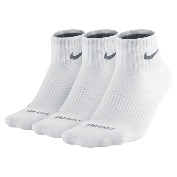 NIKE Men's Dri Fit Quarter Socks, 3 Pairs