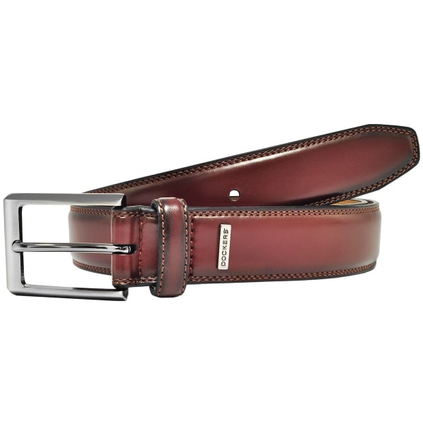 DOCKERS Men's Stitched Ornament Leather Belt