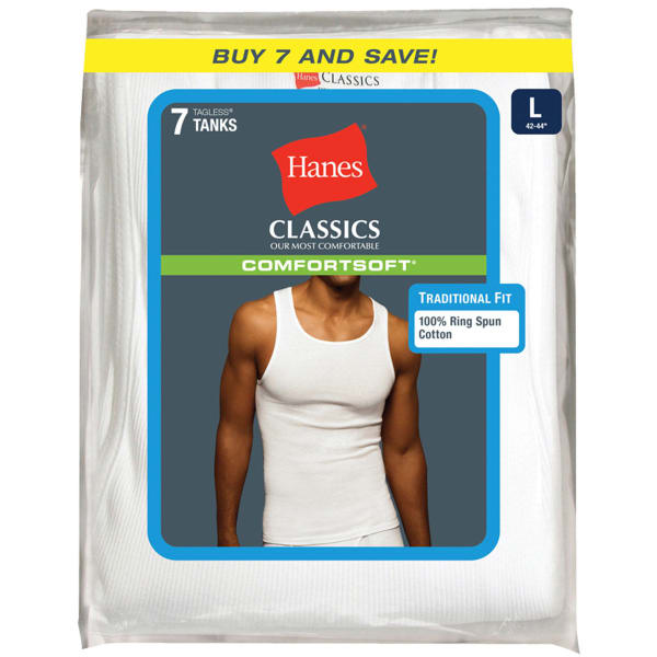 HANES Men's Classics ComfortSoft Tanks, 7-Pack