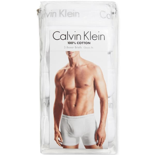 CALVIN KLEIN Men's Classic Cotton Boxer Briefs, 3 Pack