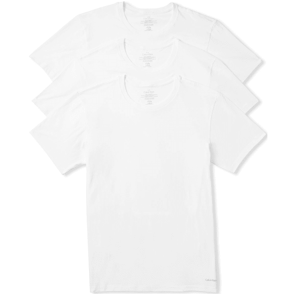 CALVIN KLEIN Men's Classic Crew Short-Sleeve Undershirts, 3 Pack