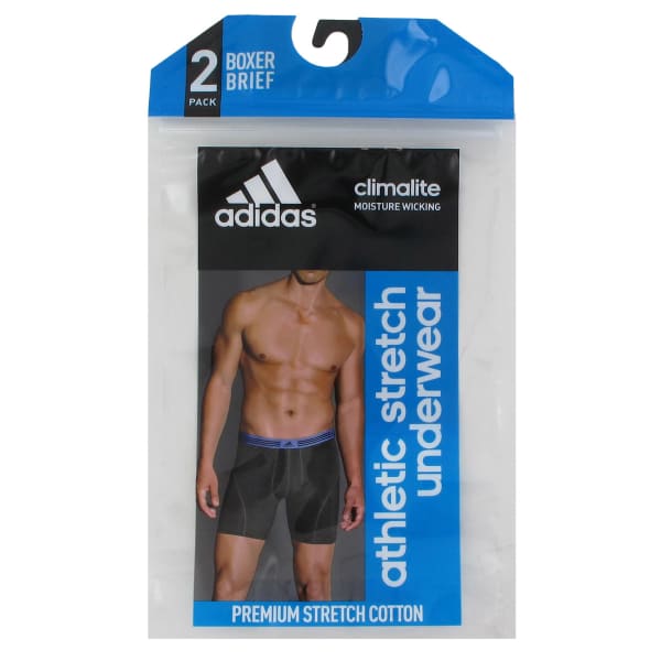 ADIDAS Men's ClimaLite Athletic Stretch Boxer Briefs, 2-Pack