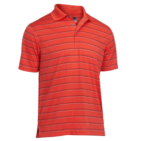 PGA TOUR Men's 3 Color Airflux Stripe Golf Polo