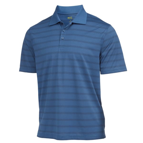 BCC Men's Performance Heather Stripe Poly Polo