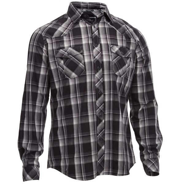 UNIVIBE Men's Excess Plaid Long Sleeve Woven Shirt