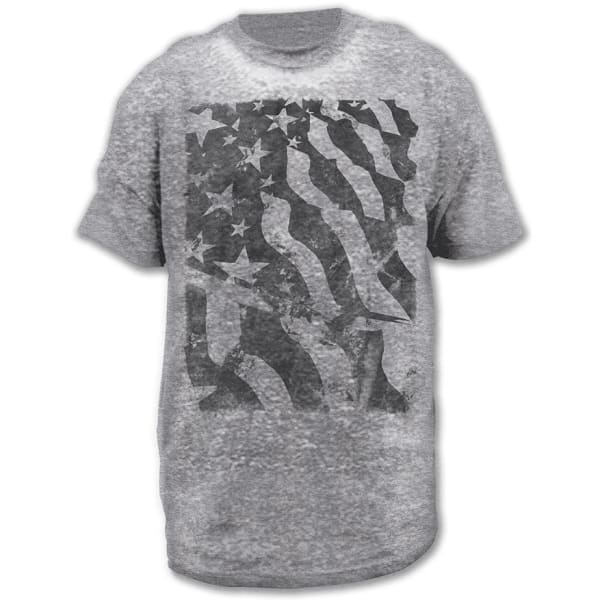 HYBRID Guys' Platinum Heather Flag Burnout Tee