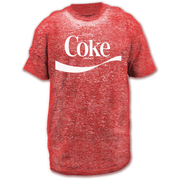 HYBRID Guys' Enjoy Coke Logo Burnout Graphic Tee