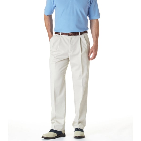 HAGGAR Work-to-Weekend Pleat Front Khaki Pants