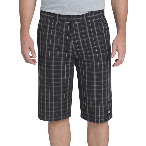 DICKIES Men's 13 in. Regular Fit Multi-Use Pocket Plaid Shorts