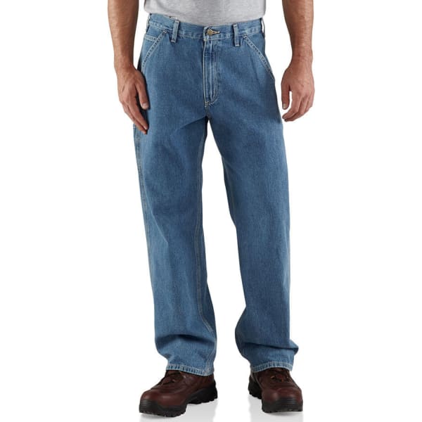 CARHARTT Men's Loose Fit Washed Denim Work Dungarees, Extended Sizes