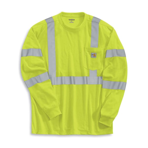 CARHARTT Men's Flame Resistant High Visibility Class 3 T-Shirt, Extended sizes