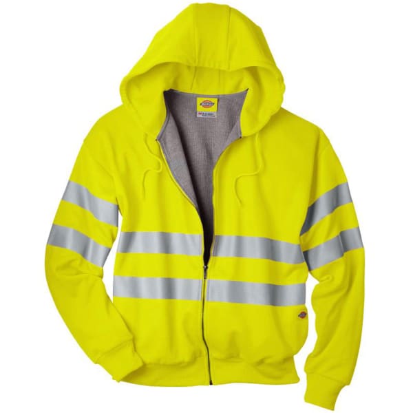 DICKIES Men's VW303 High Visibility ANSI Class 3 Fleece Hooded Jacket