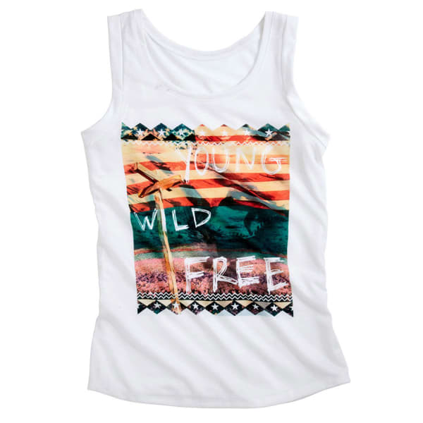 Electric Pink Juniors' Wild And Free Muscle Tank