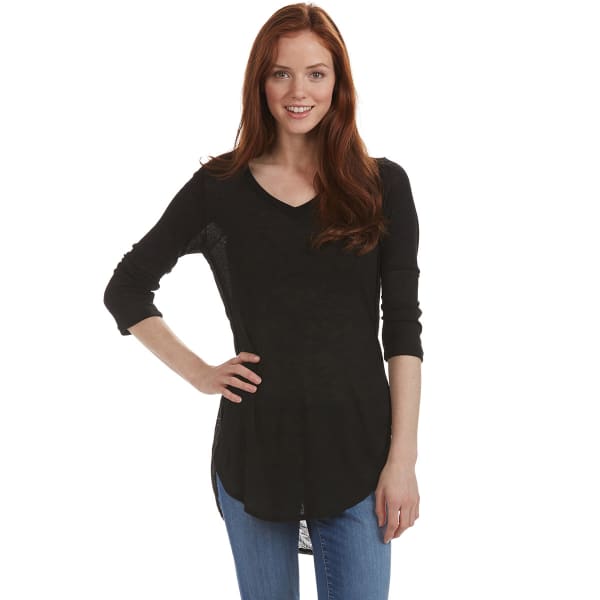 POOF Juniors' 3/4 Sleeve Ribbed Shirt