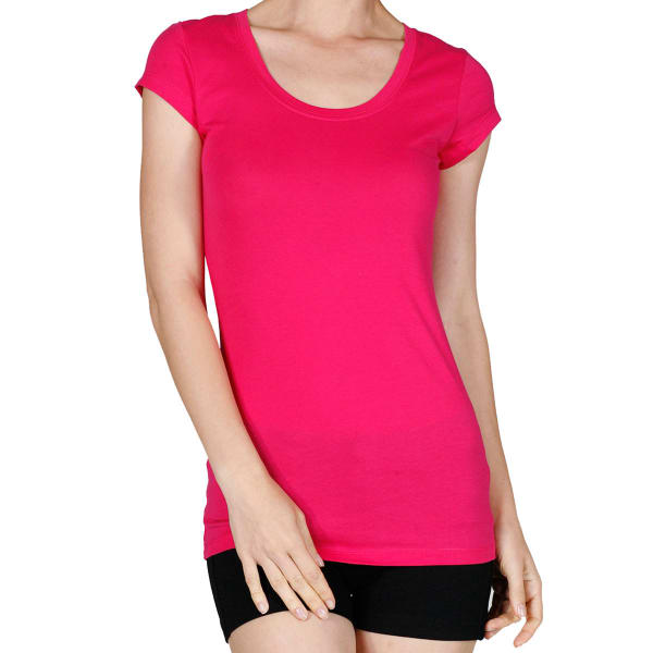 ACTIVE BASIC Juniors' Scoop Neck Tee - BLOWOUT