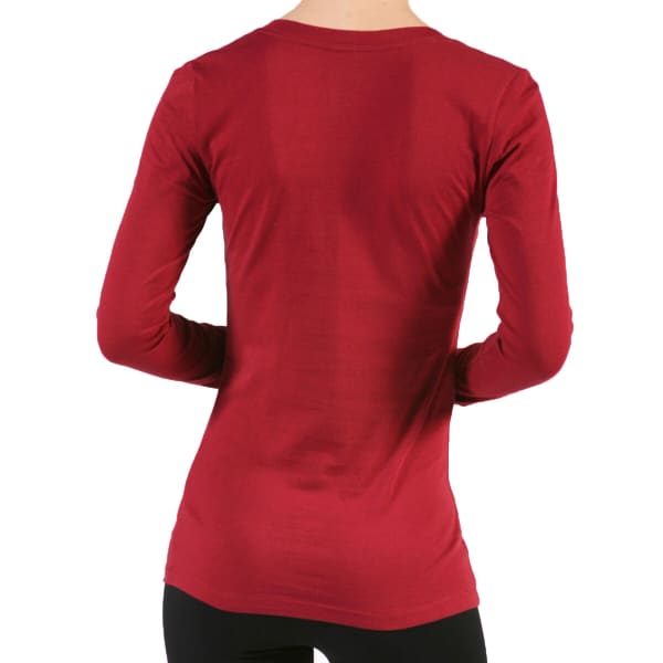 ACTIVE BASIC Juniors' V-Neck Long-Sleeved Tee