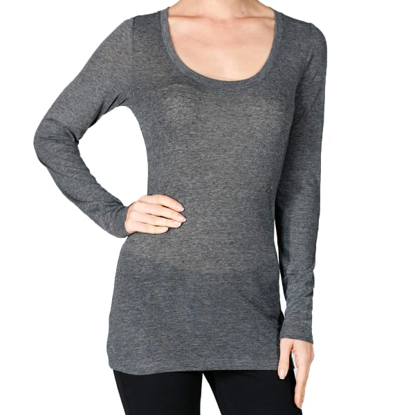 ACTIVE BASIC Juniors' Scoop Heather Long-Sleeved Tee