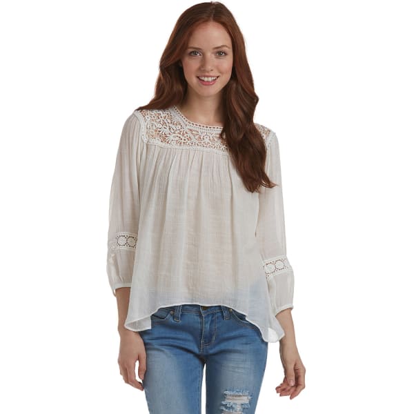 JOLT Juniors' Crochet Peasant Top