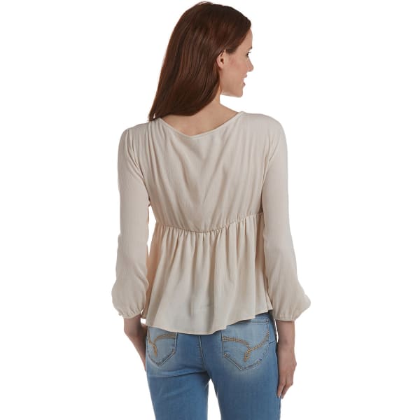 ADARA Juniors' Long-Sleeve Peasant Top