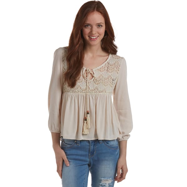 ADARA Juniors' Long-Sleeve Peasant Top