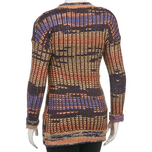 TAYLOR & SAGE Juniors' Multi Stripe V-Neck Tunic Sweater