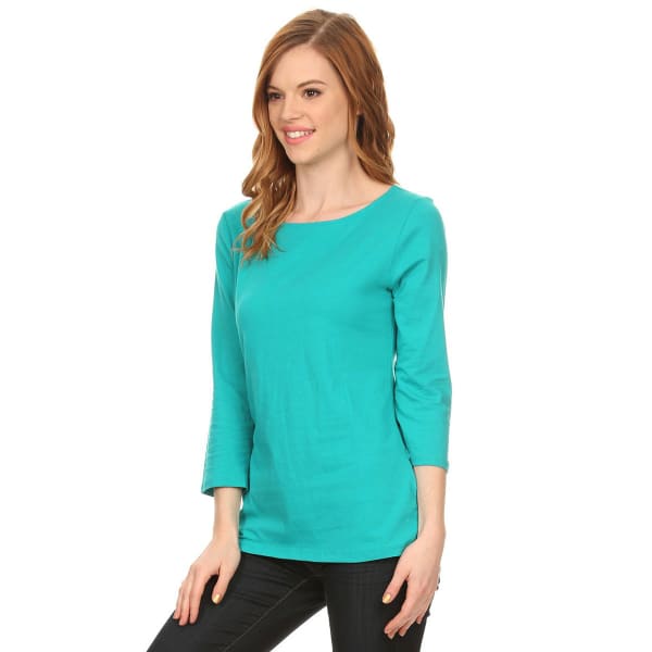 FEMME Women's Basic 3/4 Sleeve Tee