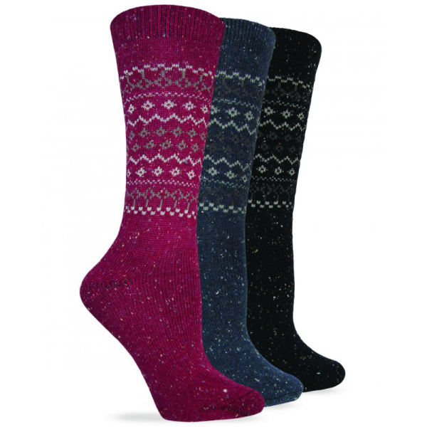 WISE BLEND Women's Retro Heavyweight Crew Socks, 3 Pack