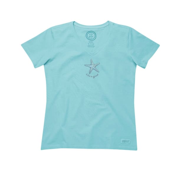 LIFE IS GOOD Women's Fresh Starfish V-Neck Crusher Tee