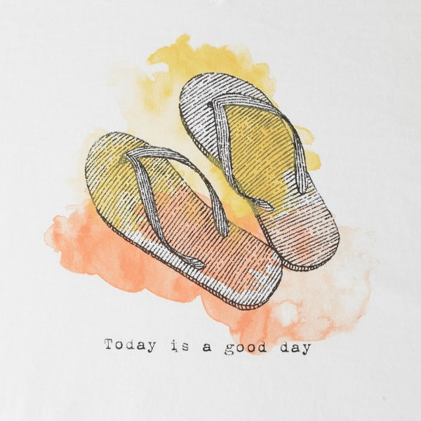 LIFE IS GOOD Women's Engraved Good Day Flip Flops V-Neck Crusher Tee