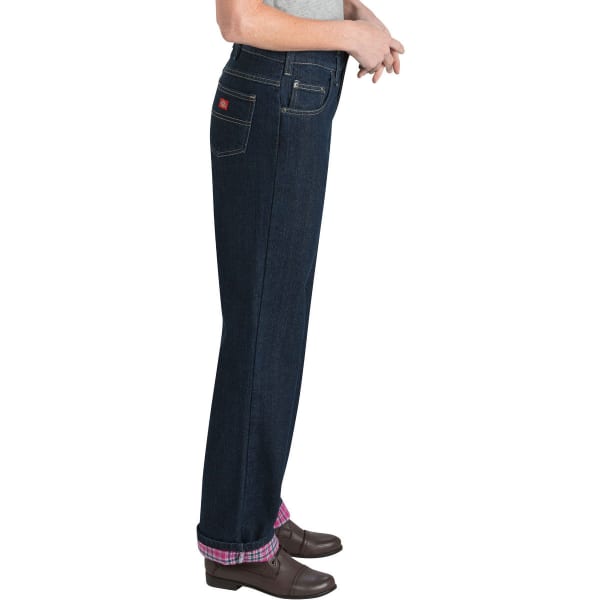 DICKIES Women's Relaxed Fit Straight Leg Flannel Lined Jeans