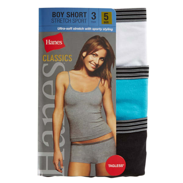 HANES Women's Classics Boy Sport Stretch Shorts, 3-Pack